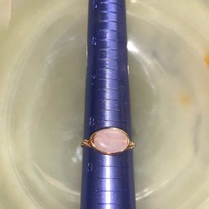 gold rose quartz ring